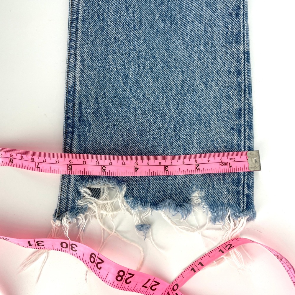 AGOLDE Riley High Rise Straight Leg Jeans Blue Womens Size 24 Rigid Hem Designer - Picture 8 of 12